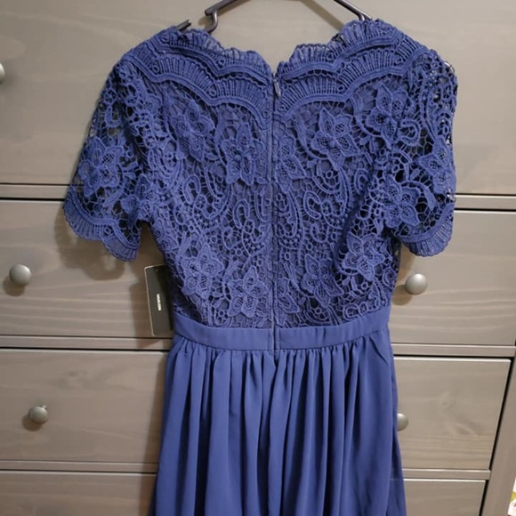 Lulu's Angel in Disguise Lace Skater Dress - Navy - Picture 2 of 4